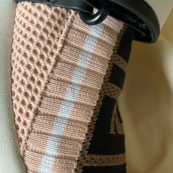 Fendi authentic knit sock pink brown logo sneaker trainer flats sz 38.5 - Picture 9 of 12